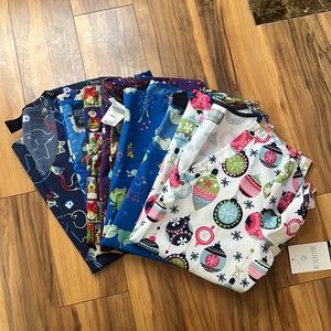 Printed scrub tops